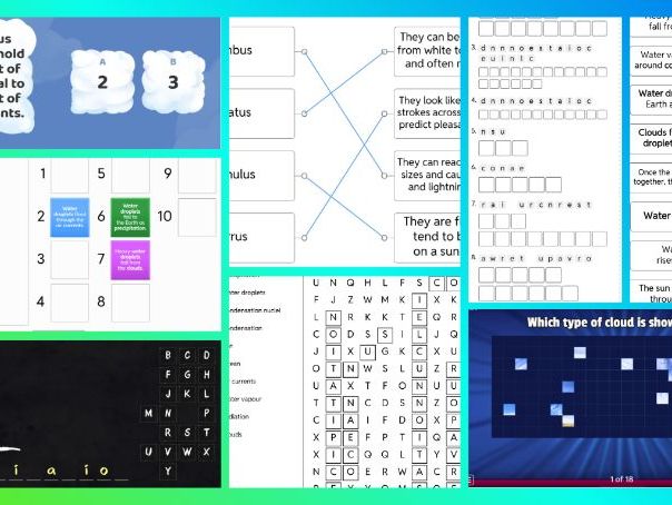 KS2 Water Cycle - Cloud Formation: Worksheet Bundle