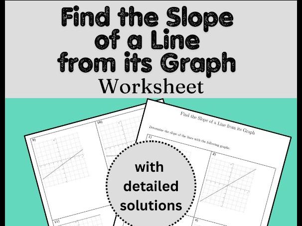 Find the Slope of a Line from its Graph Worksheet (with solutions)
