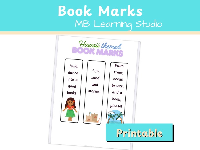 Hawaii Bookmarks | Printable Reading Bookmarks | EYFS, KS1, Pre-K to 1st Grade