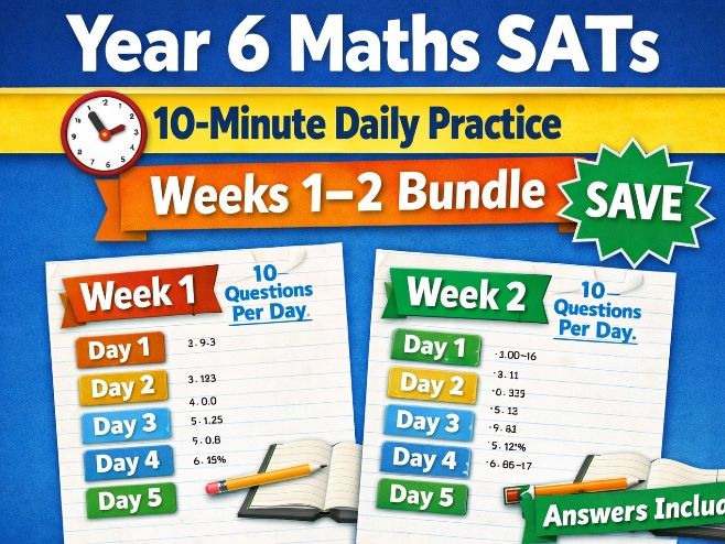 Year 6 Maths SATs Arithmetic | 10-Minute Daily Practice | Weeks 1–2 Bundle