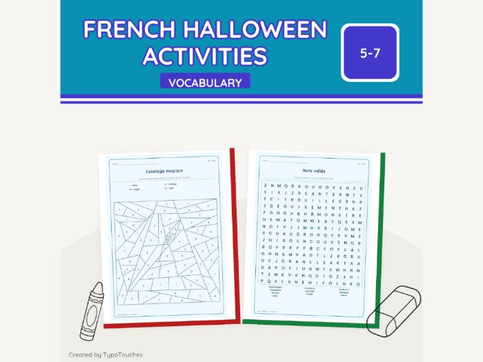 French Halloween Activities | 22 Sheets