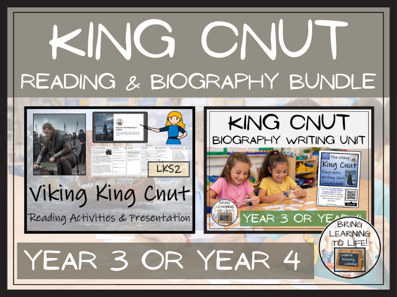 Viking King Cnut Reading Comprehension & Biography Bundle | LKS2