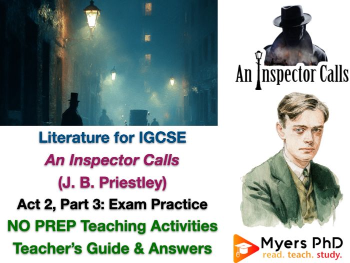 An Inspector Calls (J. B. Priestley) - Act 2: Exam Practice - NO PREP ACTIVITIES + ANSWERS