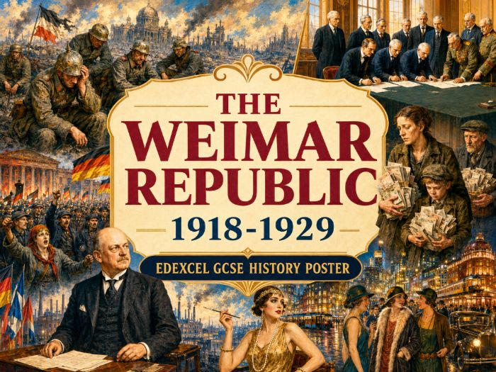 The Weimar Republic 1918–1929 | Edexcel GCSE History Revision Poster