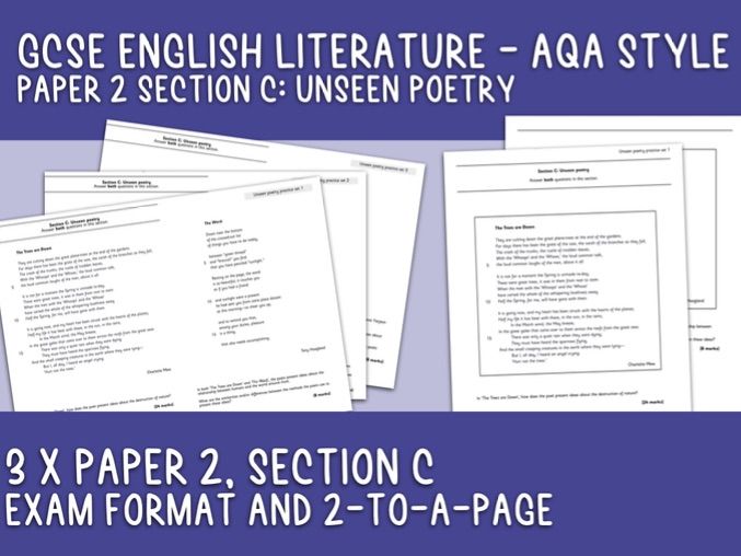 Unseen poetry - 3 practice papers