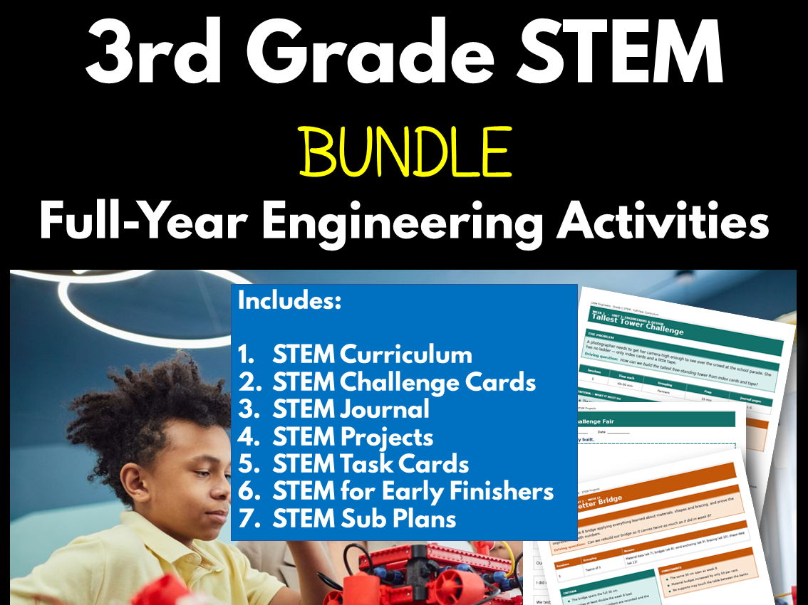 3rd Grade STEM Bundle | Full-Year Engineering Activities