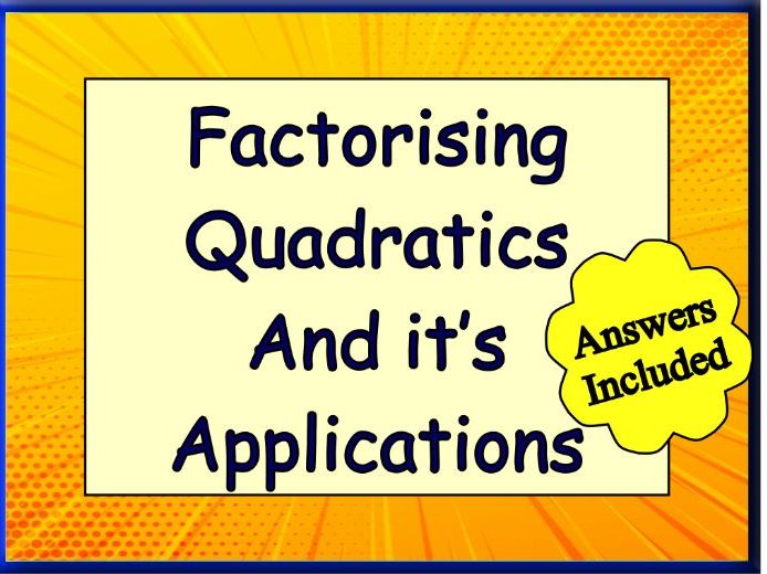 Factorising Quadratics - Over 180 Questions with Answers