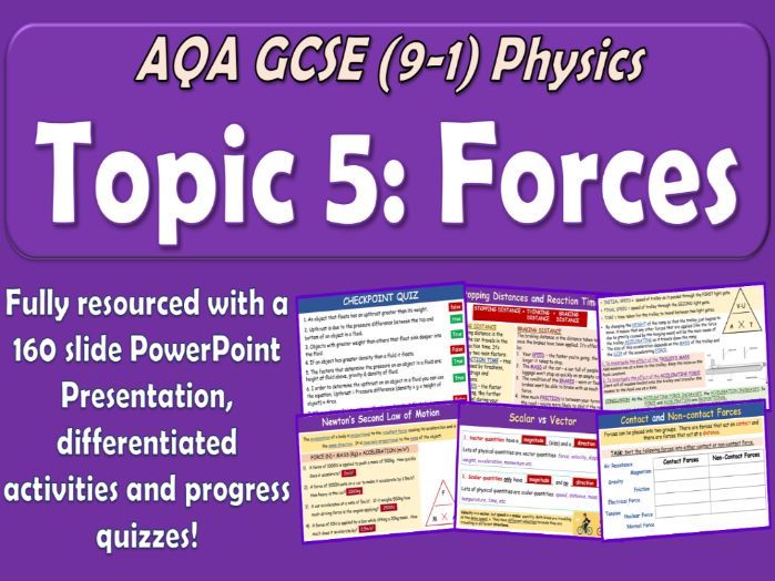 AQA GCSE (9-1) Physics Topic 5 Forces