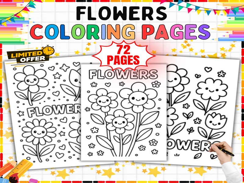 Flowers Coloring Pages | 72 Printable Sheets | Spring Nature Art Activity