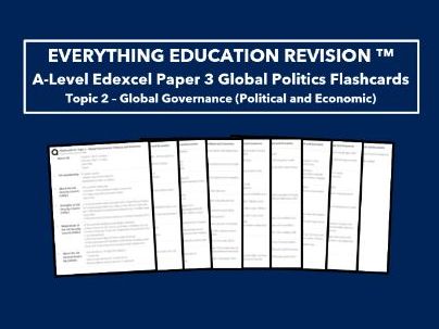 A-Level Edexcel Global Politics Flashcards for Topic 2 – Global Governance (Political & Economic)