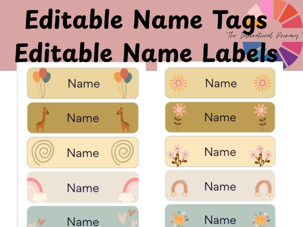Editable Back to School Desk Name Tags | Neutral Classroom Name Labels | Printable Student Desk tags