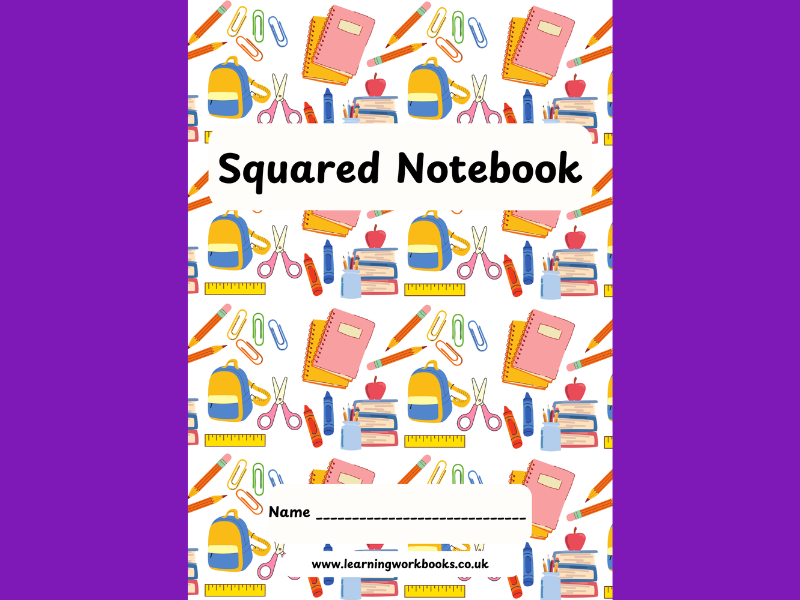 School Pattern 7mm Squared Notebook 14