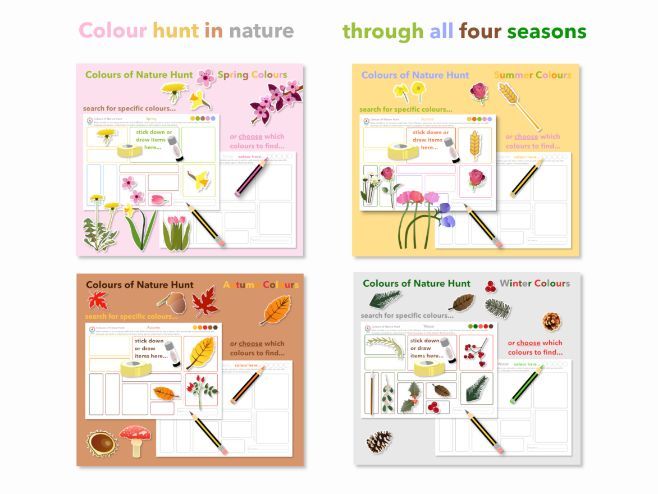 Nature Hunt ALL Seasons Walk Collecting Colours Scavenger Hunt | EYFS & KS1 Activity