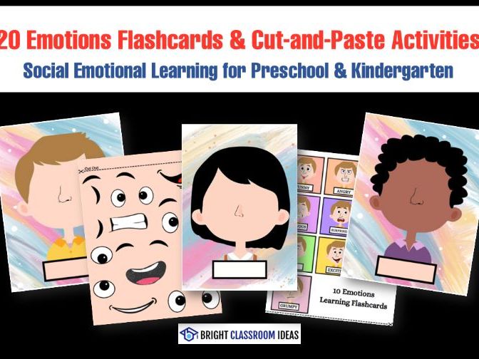 20 Emotions Flashcards & Cut-and-Paste Activities