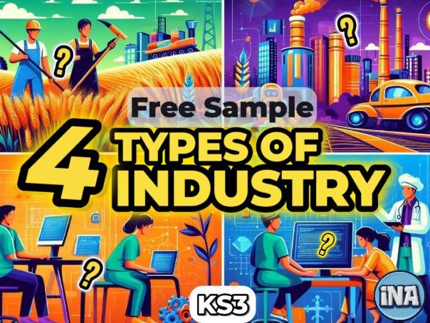 Types of Industry - FREE KS3 Geography Worksheet (40 Marks + Answer Key)
