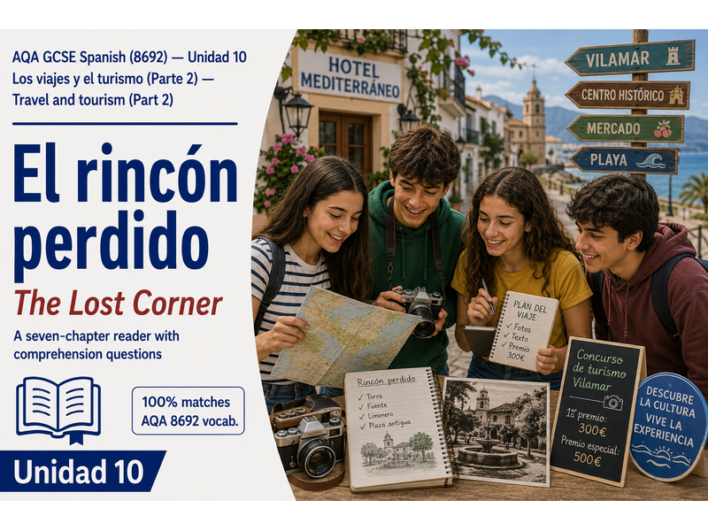 GCSE SPANISH SHORT STORY: AQA 8692 New GCSE - Viajes y turismo (PART 2) - AQA New SPEC