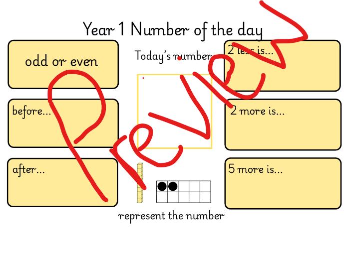 Year 1 Number of the day mats