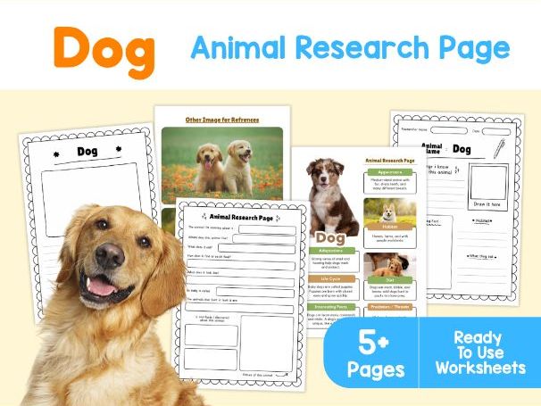 Dog Animal Research Project | Science Worksheets for Kids