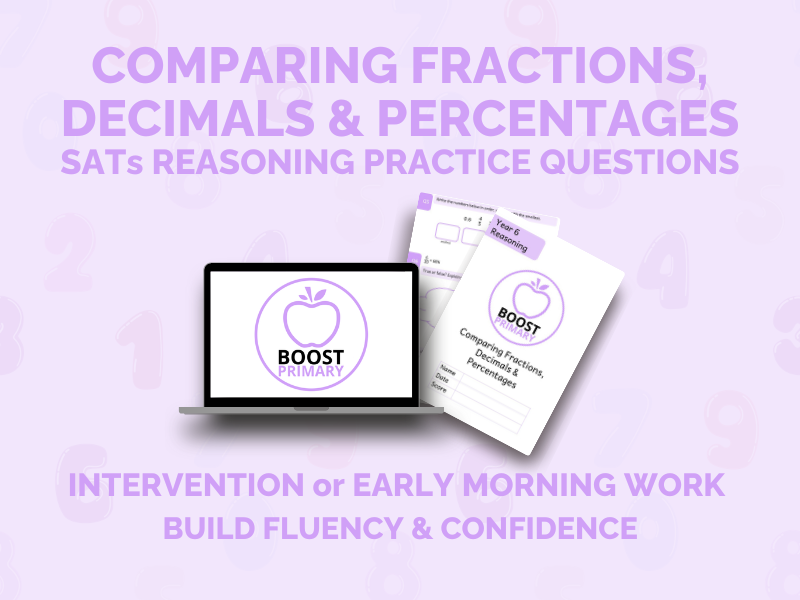 Year 6 SATs Maths Reasoning - Comparing Fractions, Decimals & Percentages Lesson / Intervention