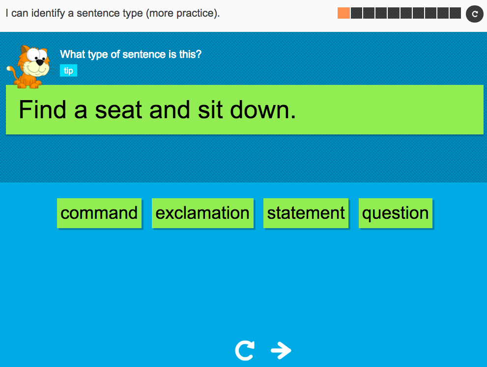 I can identify a sentence type (extension) Interactive Activity