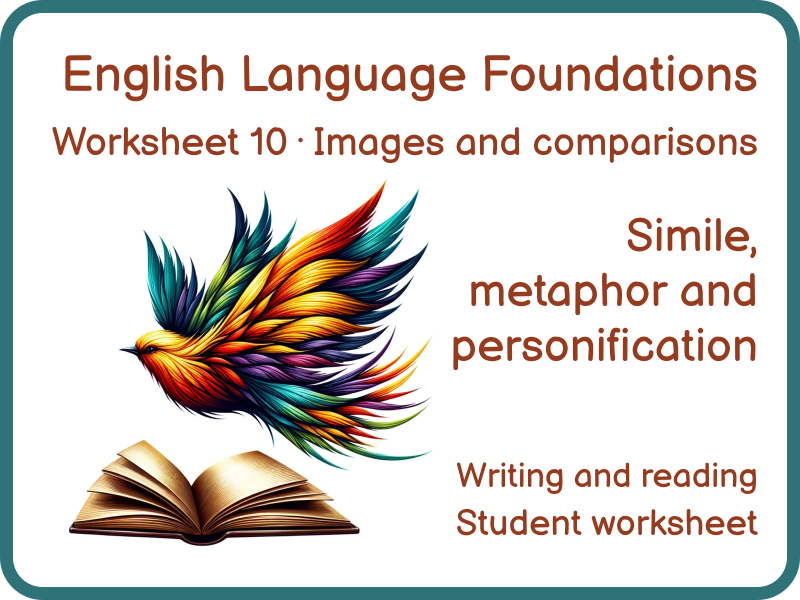 Simile Metaphor and Personification Worksheet KS3 GCSE English Language 10