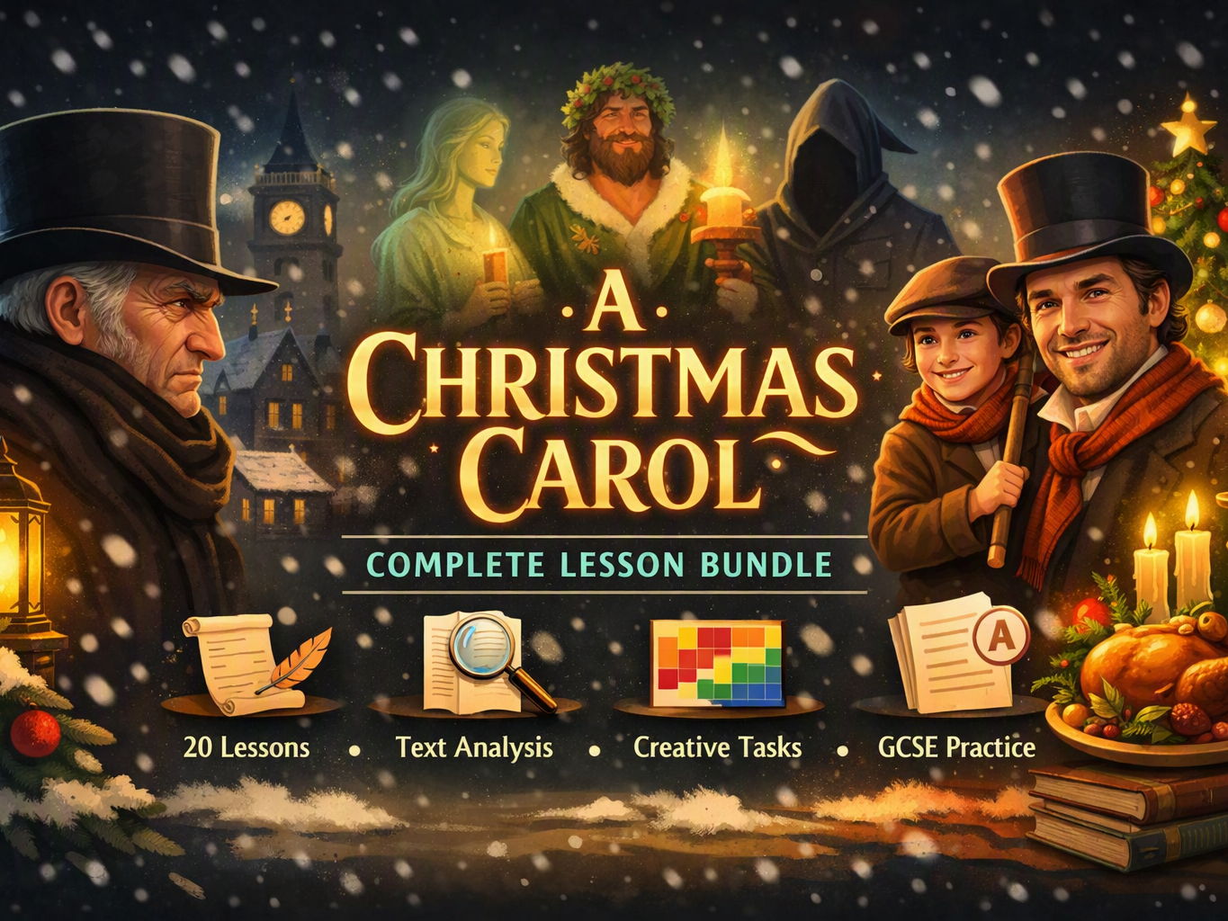 A Christmas Carol — Complete 20‑Lesson Scheme of Work Bundle