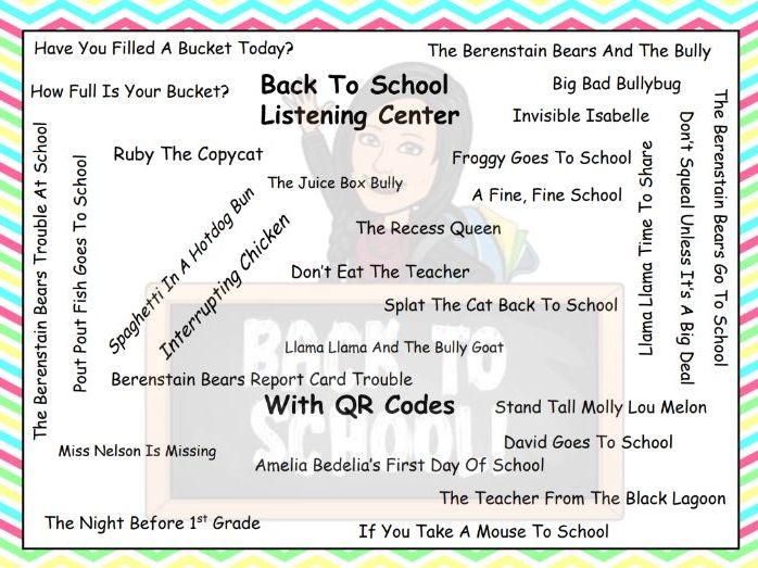 Back to School Listening Center With QR Codes (28 books)