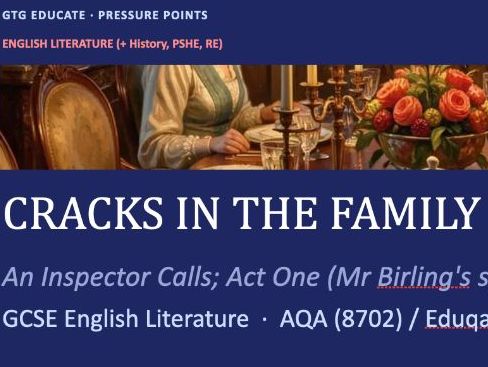 Pressure Points: An Inspector Calls (Cracks in the Family Front); GCSE AQA/Eduqas