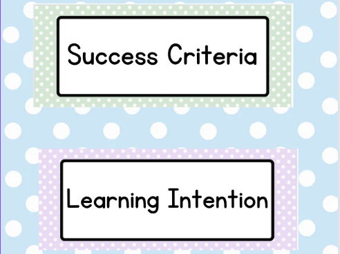 Learning Intention/ Success Criteria Labels