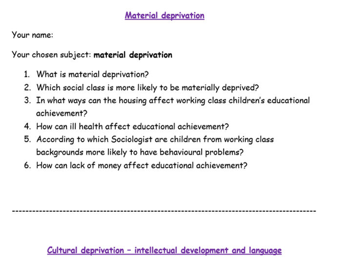 material deprivation can effect educational achievement material deprivation can effect educational achievement