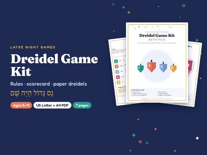 Hanukkah Dreidel Game: Rules, Hebrew Letters, Scorecard & Paper Dreidel Nets (KS1 KS2 RE)