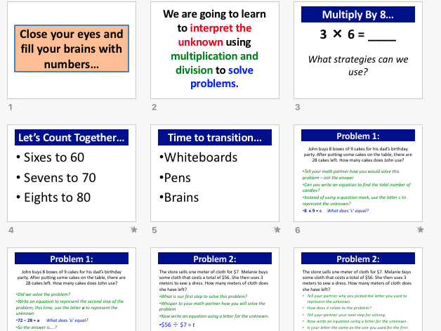 Interpret the unknown - 4th Grade (multiplication and division)