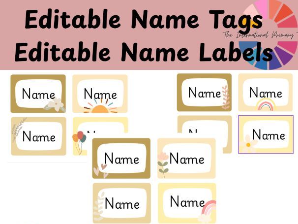 Editable Classroom Name Tags | Printable Student Name Labels | Desk Name Plates | Neutral Theme