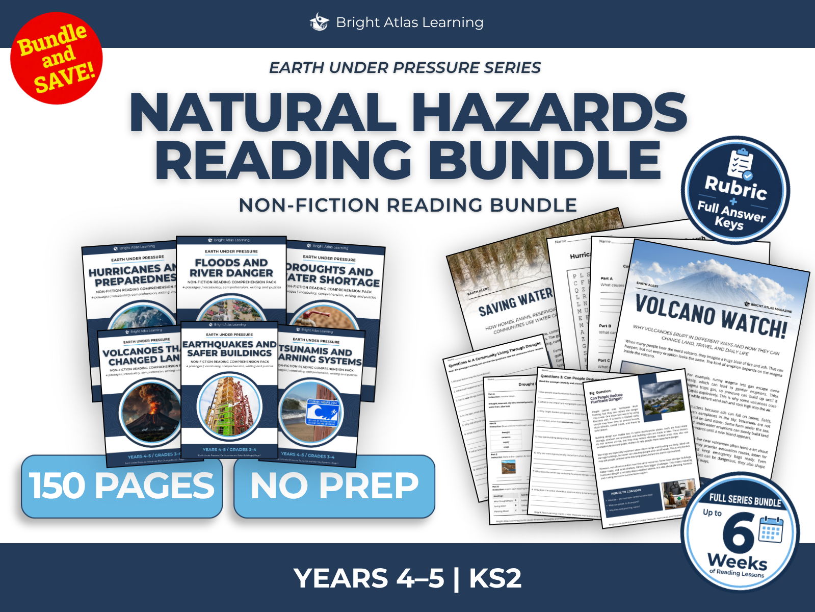 Natural Disasters Reading Comprehension Bundle | KS2 Years 4–5