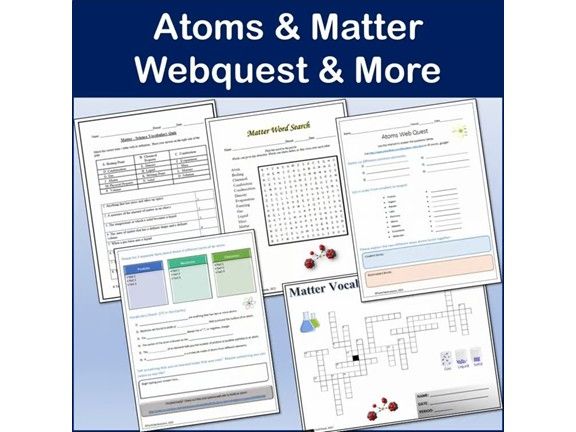 Atoms Webquest | Editable Digital Science Activities & Puzzles