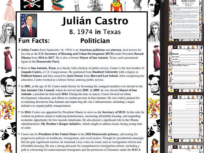 Julián Castro PACKET & ACTIVITIES, Important Historical Figures Series