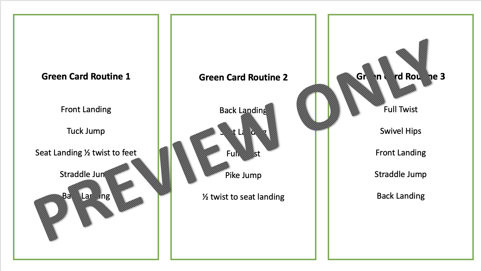 9 Trampolining Routine Cards - Level 1 | Teaching Resources