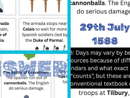 Spanish Armada: Cut and Stick Timeline Activity