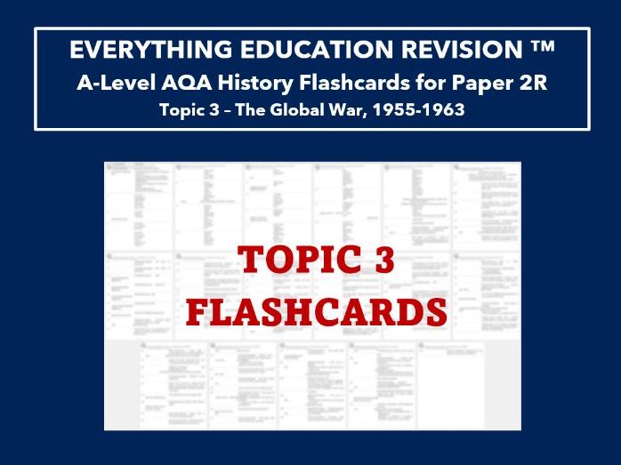 A-Level AQA History Flashcards for Paper 2R – Topic 3 (The Global War, 1955-1963)
