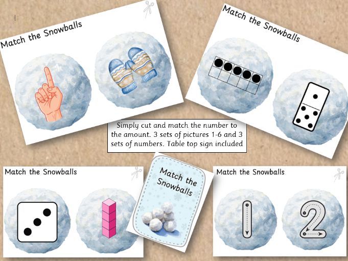 Number Matching Snowballs