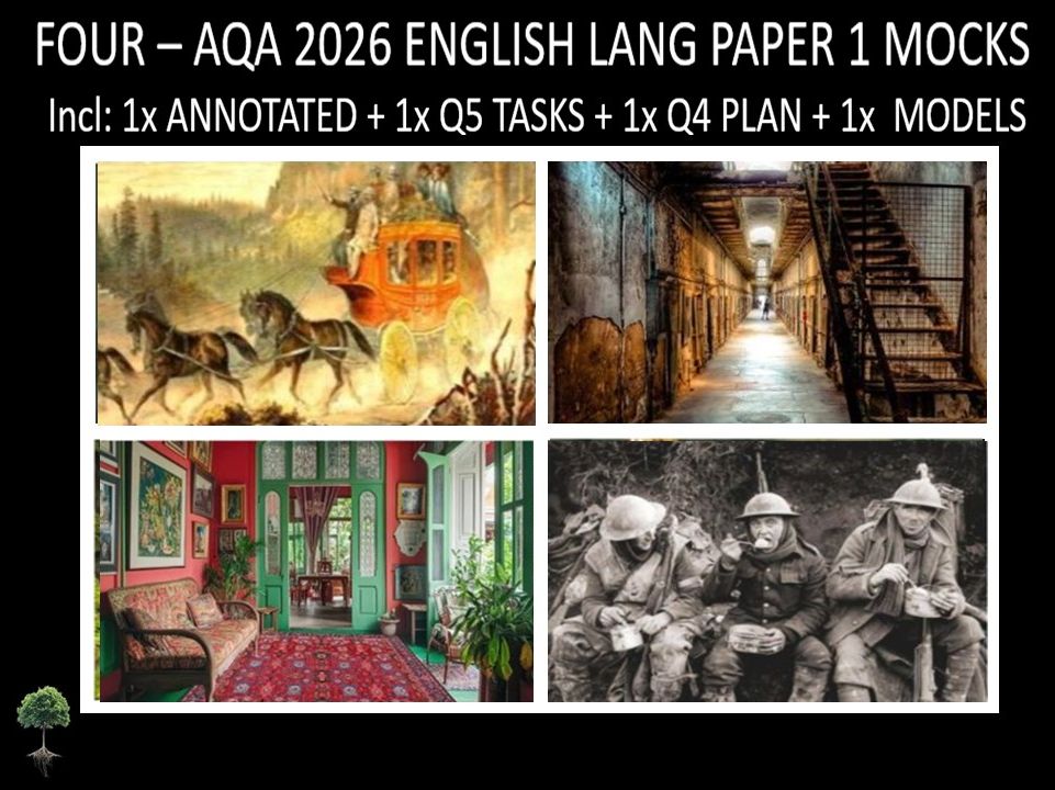 Four AQA 2026 English Language Paper 1  | Annotated, Q5 Tasks, Q4 Plan, Models