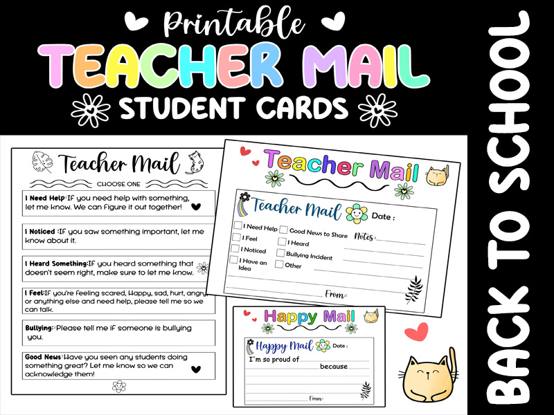 Teacher Mail & Happy Mail Notes | Positive Student Communication Cards | Classroom Management Tool