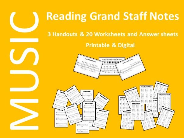Reading Grand Staff Notes – 20 Printable and Digital Worksheets ...
