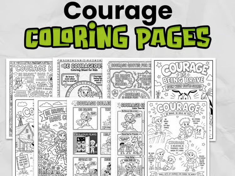 Courage Colouring Pages | Growth Mindset & Wellbeing Activity | PSHE Printable