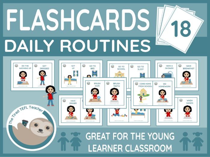 ESL Daily Routines Flashcards