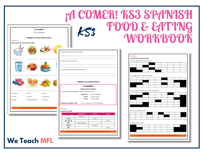 ¡A Comer! KS3 Spanish Food & Eating Workbook