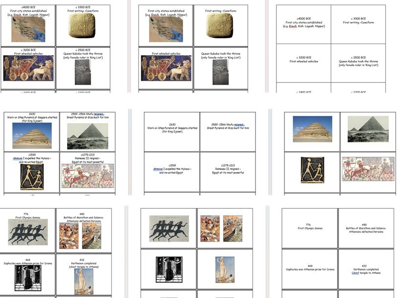 Picture based matching and sorting activities: Ancient world