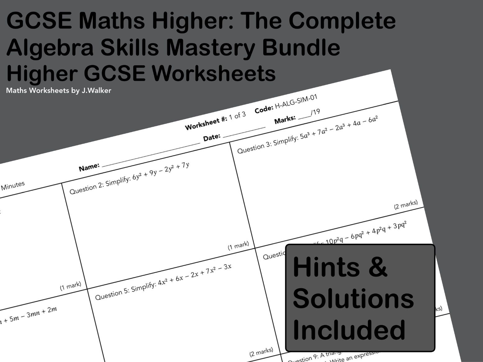 GCSE Maths Higher: The Complete Algebra Skills Mastery Bundle