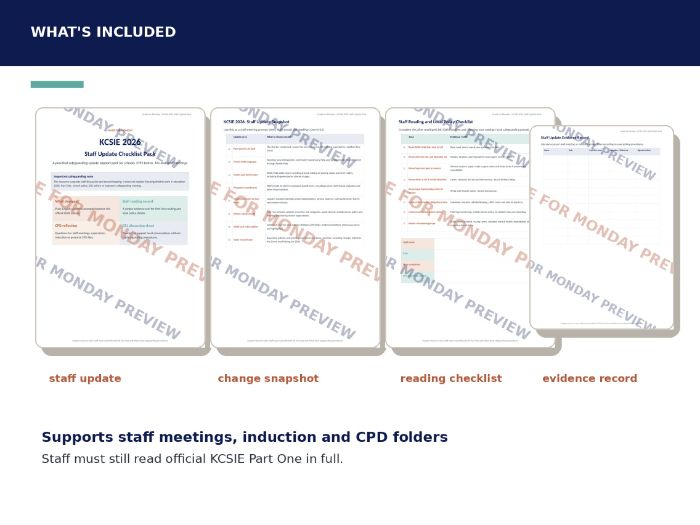 KCSIE 2026 Staff Update Checklist Pack | Safeguarding CPD
