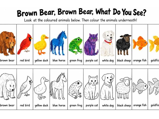 Brown Bear Brown Bear Colouring Picture